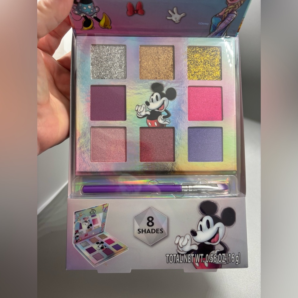 Disney 100 Shadow Palette with Mirror, 8 Colors And Brush(NWT)